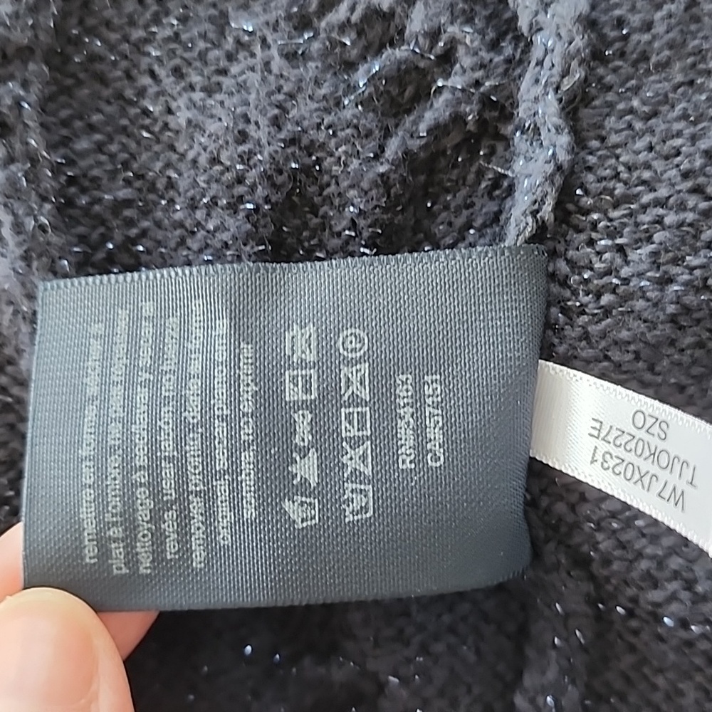 Tommy Hilfiger Womens Plus Metalic Blue Cotton Open Front Cardigan - Size 1X - Picture 7 of 7